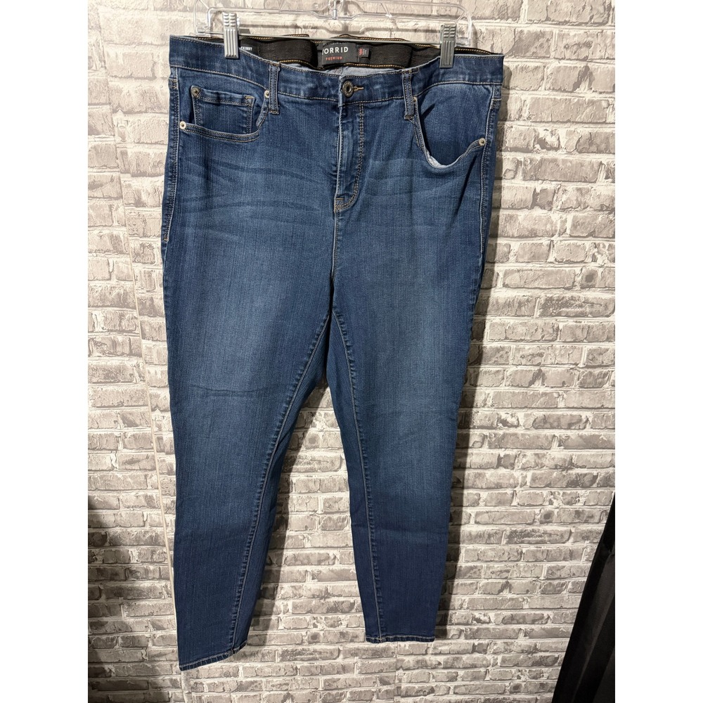 Torrid Premium Skinny Jeans Womens 18R Medium Wash High Rise Elastic Waistband